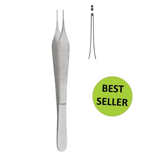 Micro Adson delicate tissue forceps 1x2 teeth