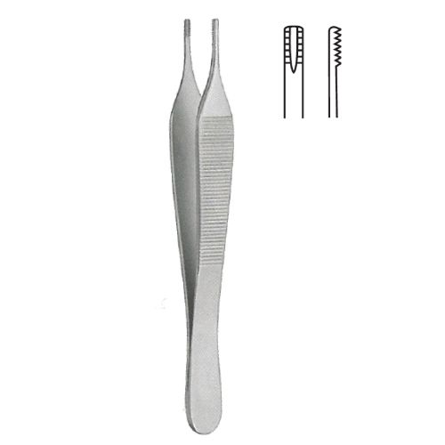 Adson Brown delicate tissue forceps straight 12cm