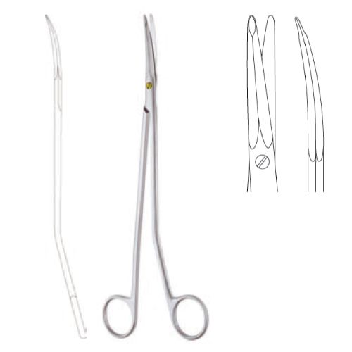 Gorney Freeman facelift dissecting scissors - flat tips, S-curved 23cm