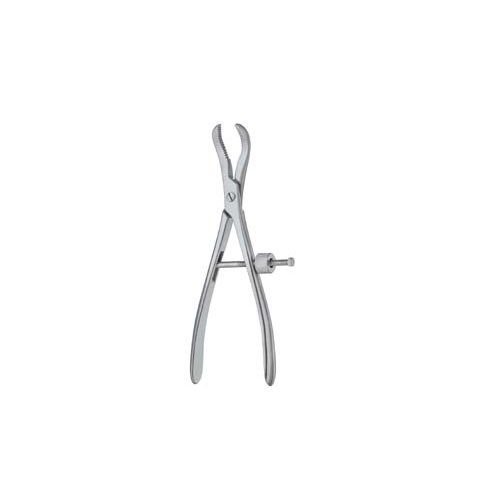 Bone holding clamp reposition forceps - angular jaws - adjustable screw type ratchet