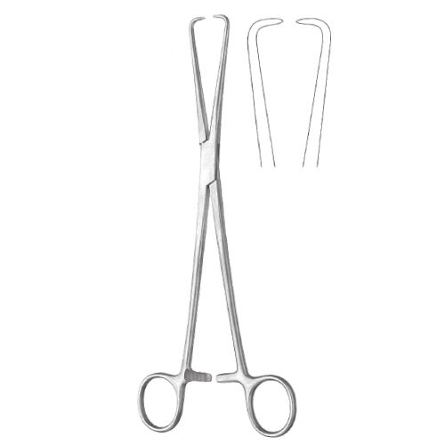 Pozzi tenaculum forceps heavy 25.5cm - blunt tips