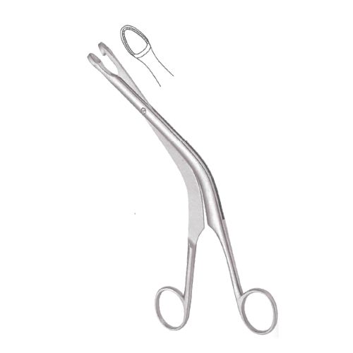 Faure uterine biopsy forceps 23cm - fenestrated, angled