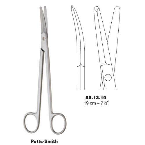 Potts Smith scissors curved 19cm