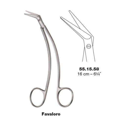 Favaloro vascular scissors sidewards curved 6cm