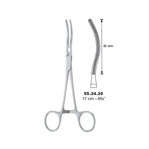 Glover Curved anastomosis vascular clamp