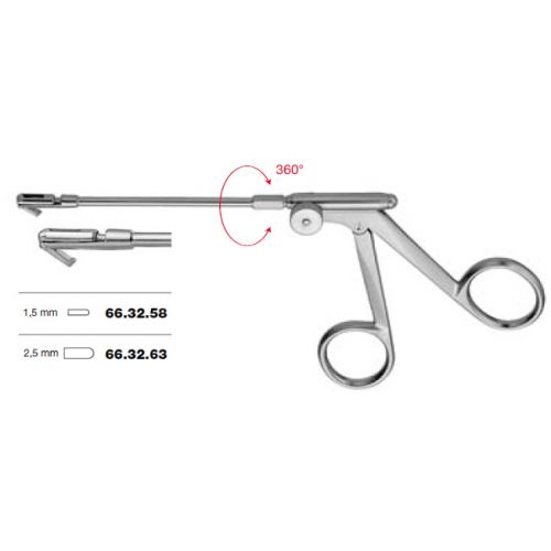 Ostrum antrum bone punch, backwards cutting - rotatable 360deg