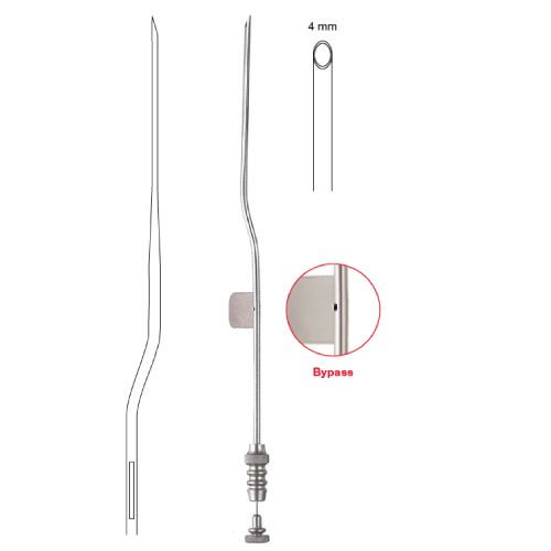 Gubisch suction raspatory with guide 20cm, dia. 4mm