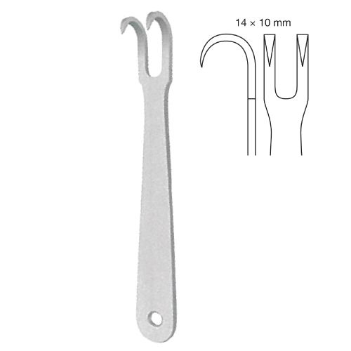 Kilner alar retractor 14x10mm - 2 teeth sharp