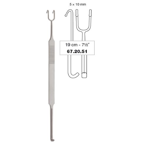 Neivert retractor D/E with guide 10mm, 19.5cm