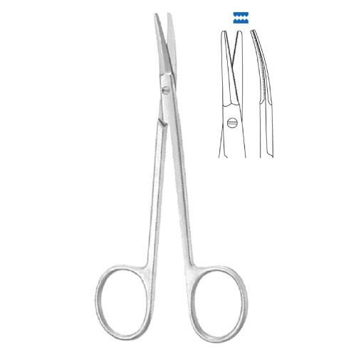 Fomon saber back scissors, both sides sharp, 12.5cm