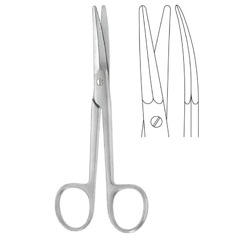 Aufricht nasal scissors curved with outer cutting, both sides sharp