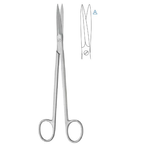 McIndoe cartilage scissors straight - outer edges semi-sharp, serrated cutting edges, 19cm