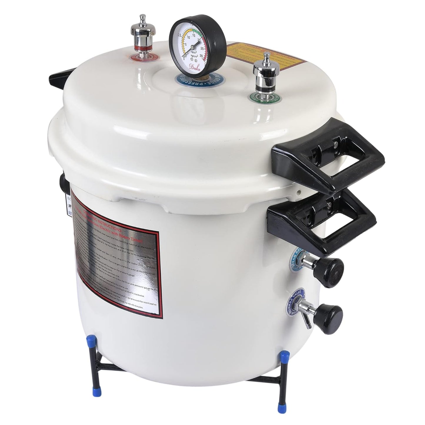 23 L Autoclave Sterilizer Heavy Duty Aluminium Pressure Cooker Type in Epoxy Finish & timer (Capacity and Size approx. 23 Ltrs, 12" Dia. X 12" H)