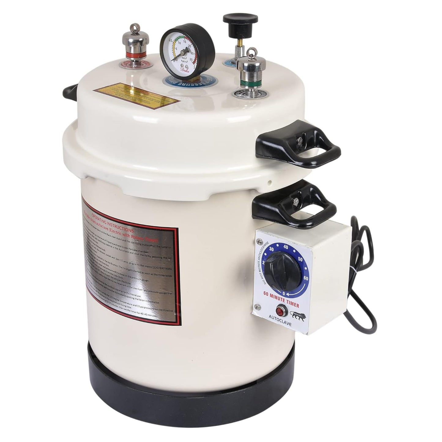 13 LAutoclave Sterilizer Electric with timer & 8x8 Sterilizer Dressing Drum Heavy Duty in Epoxy Finish (Size 11x9 inch)